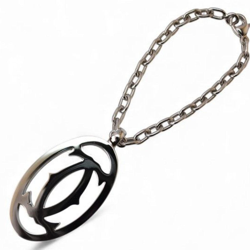 Cartier Key Holder Charm 2 C Motif Silver